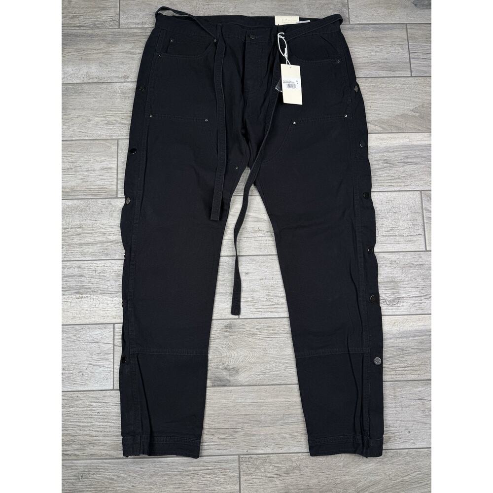 MNML Men’s Snap Western Double Knee Button Fly Canvas Pants Jeans Size 36x32 NWT